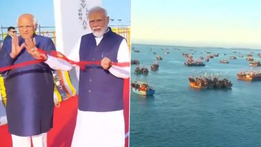 PM Narendra Modi Inaugurates Sudarshan Setu in Gujarat, India’s Longest Cable-Stayed Bridge (Watch Video)